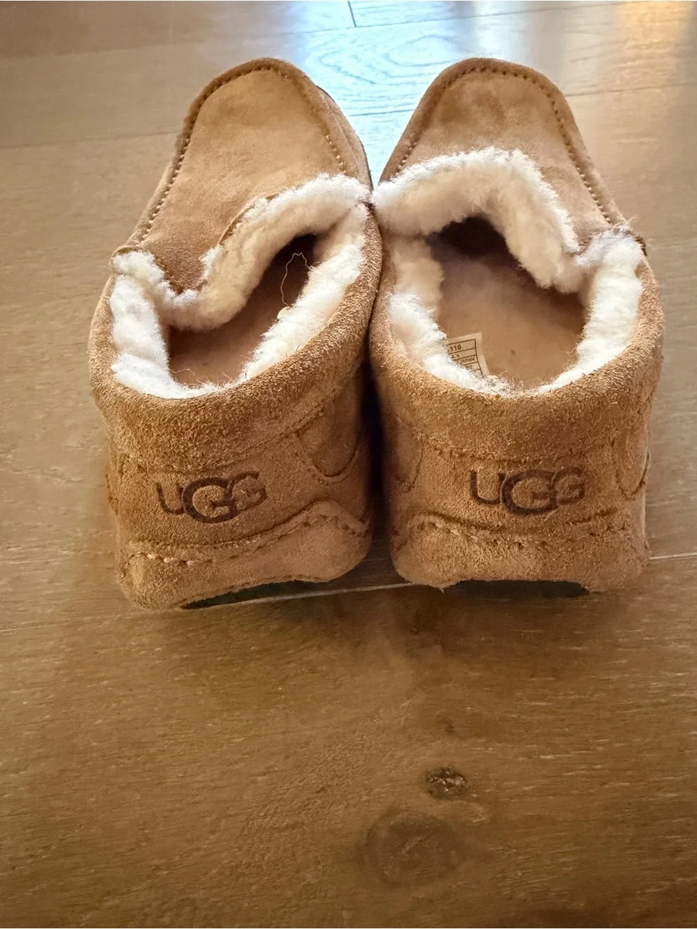 UGG Ascot Chestnut Brown Suede Plush-Lined Moccasin Slippers